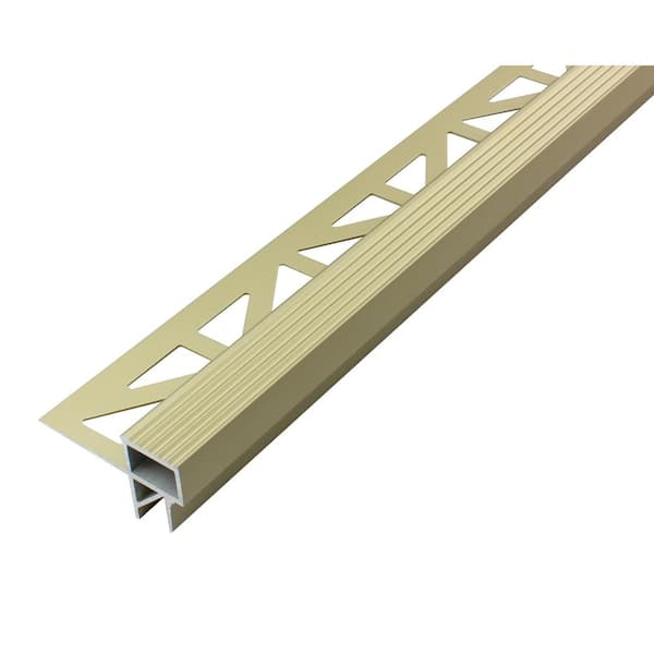Squarestep LED 102 in x 0.71 in x 0 in Anti-slip step profile lighting Aluminum Anodized Champagne Stair Nosing