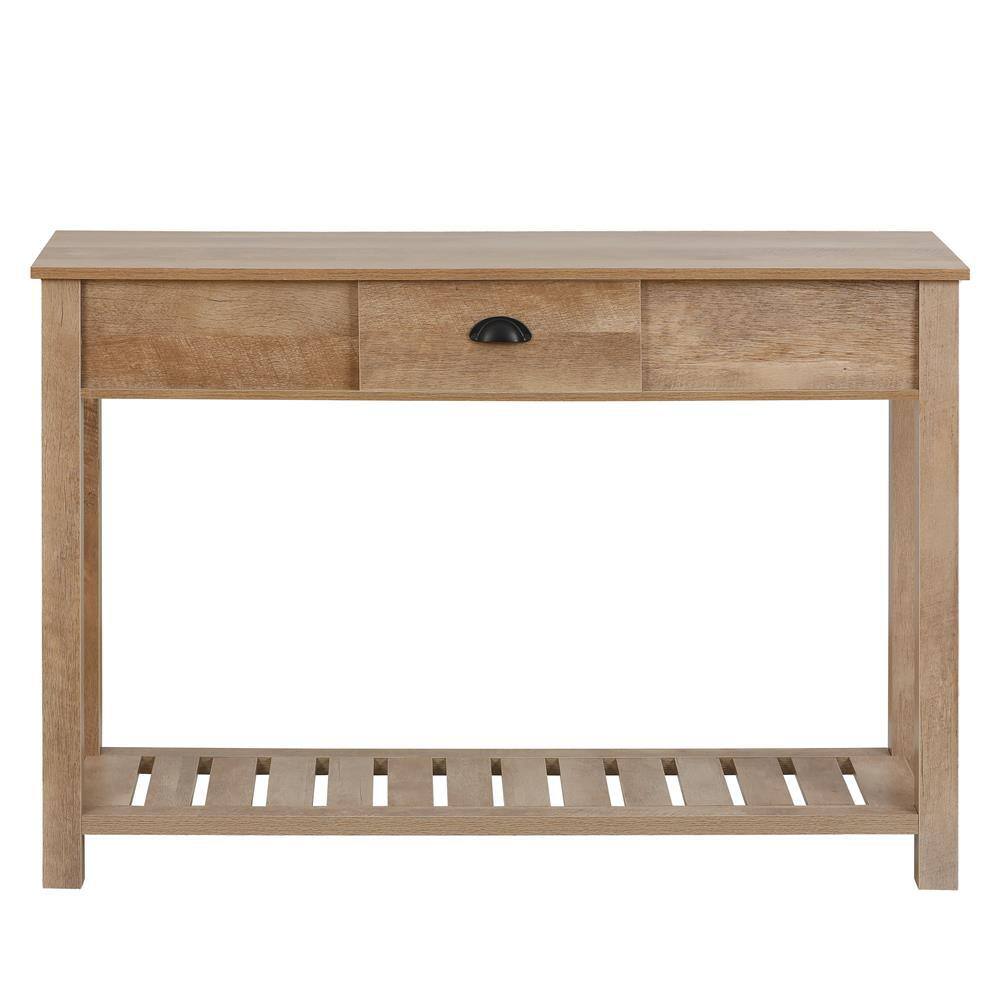 Luxen Home Farmhouse Rustic 47.38 in. Brown Rectangle Wood Console ...