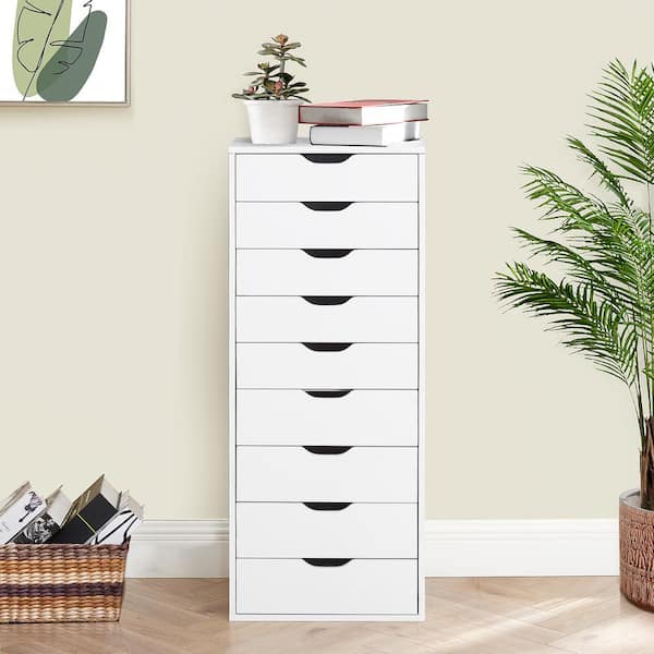 Office File Cabinets Wooden File Cabinets for Home Office Lateral File Cabinet File Cabinet Mobile File Storage Drawer Cabinet White, Size: Legal