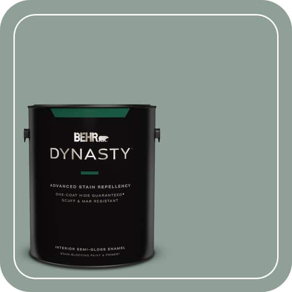 BEHR DYNASTY 1 gal. #QE-44 Eucalyptus Semi-Gloss Enamel Interior Stain-Blocking Paint & Primer