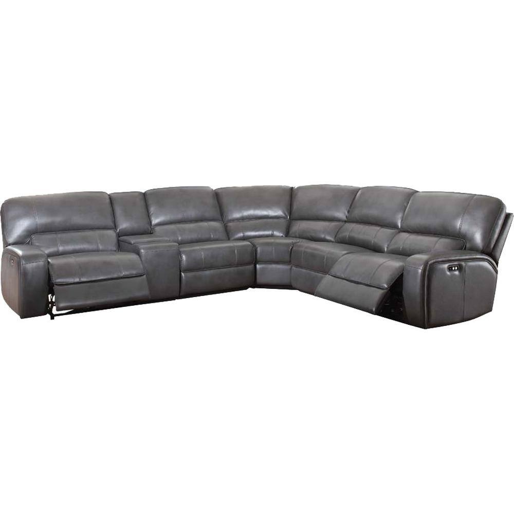 Buy Saul 138 in. W Square Arm 6Piece Leather L Shaped Modern Sectional