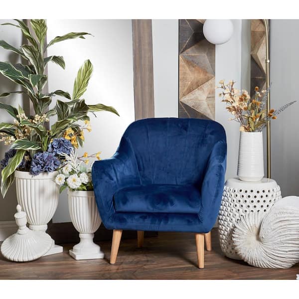 Litton Lane Blue Tufted Fabric Accent Chair