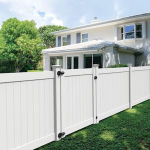 Linden 5 in. x 5 in. x 9 ft. White Vinyl Routed End/Gate Fence Post