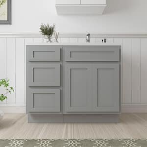 39 in. W x 21 in. D x 32.5 in. H Bath Vanity Cabinet without Top in Gray