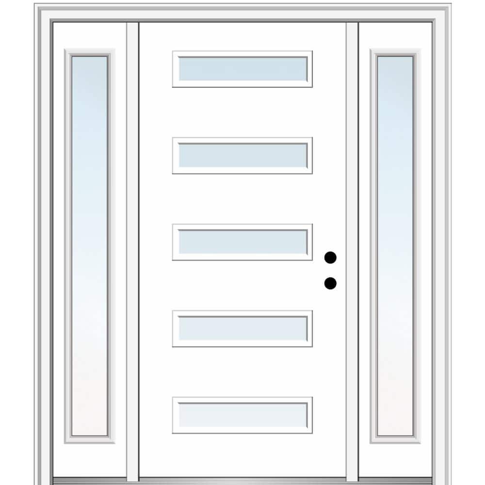 Davina 64 in. x 80 in. Left-Hand Inswing 5-Lite Clear Low-E Primed Fiberglass Prehung Front Door on 4-9/16 in. Frame price history on PriceWatchPro