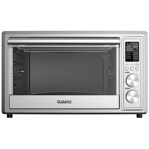 Galanz 1.1 cu. ft. 1800-Watt 6-Slice Stainless Steel Toaster Oven with Convection, Air Fryer and Rotisserie