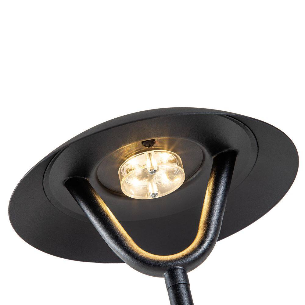 Matte Black LED Mushroom Pathway Lights with Ground Stake, Set of 4