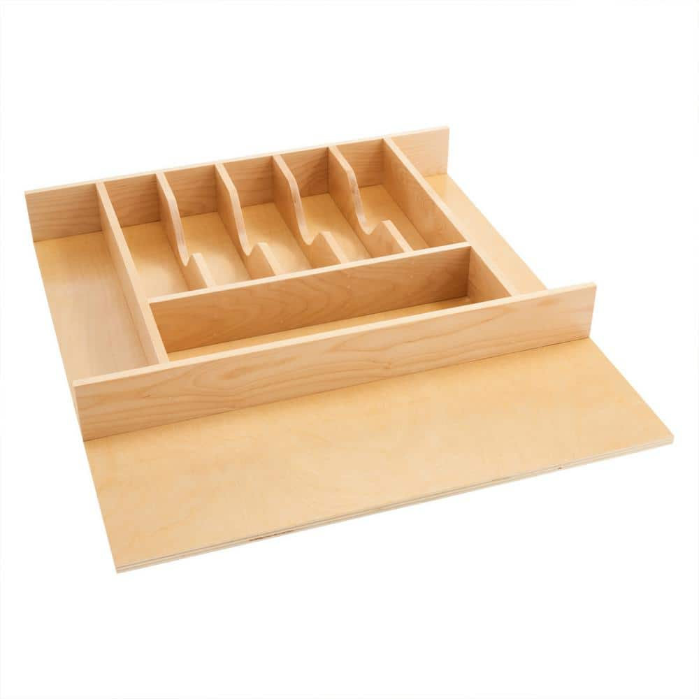 Rev-A-Shelf 2.64 in. H x 20.59 in. W x 21.97 in. D Wood 9 Cutlery Compartment Tray Cabinet Insert Tall