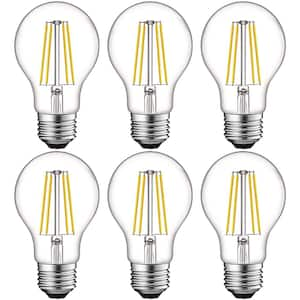 60-Watt Equivalent A19 Dimmable Edison LED Light Bulbs UL Listed 5000K Bright White (6-Pack)