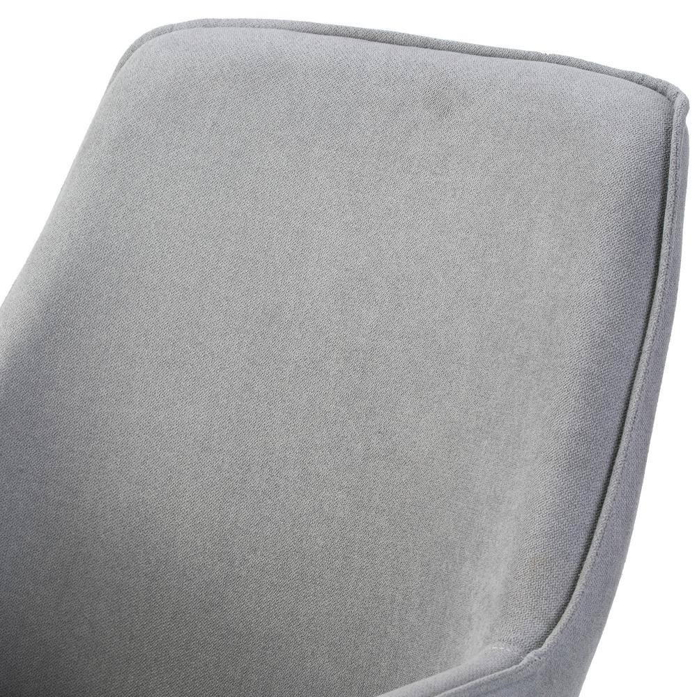 Gray Upholstered Arm Chair with Black Metal Legs