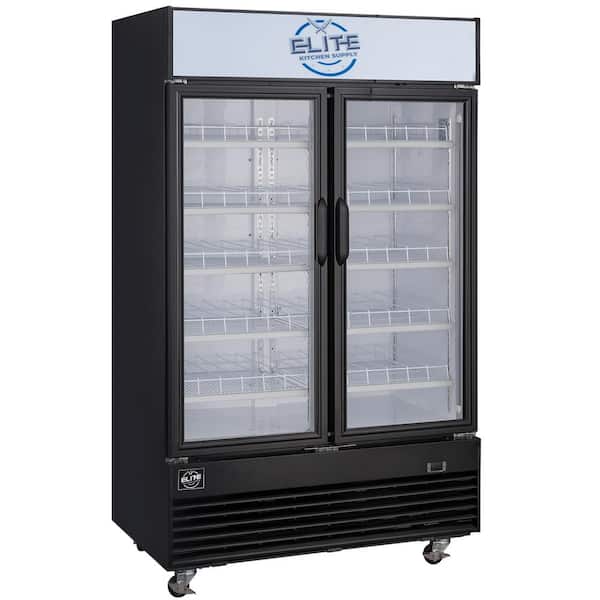 Elite Kitchen Supply 34.4 cu. ft. Commercial Merchandiser Refrigerator with Glass Doors in Black