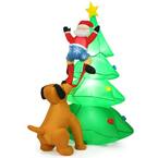 6.5 ft. Outdoor Inflatable Christmas Tree Santa Decor with LED Lights
