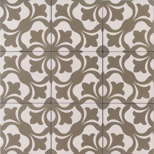 MSI Menza Grey Encaustic 8 in. x 8 in. Matte Porcelain Floor and Wall Tile (0.44 sq. ft.)