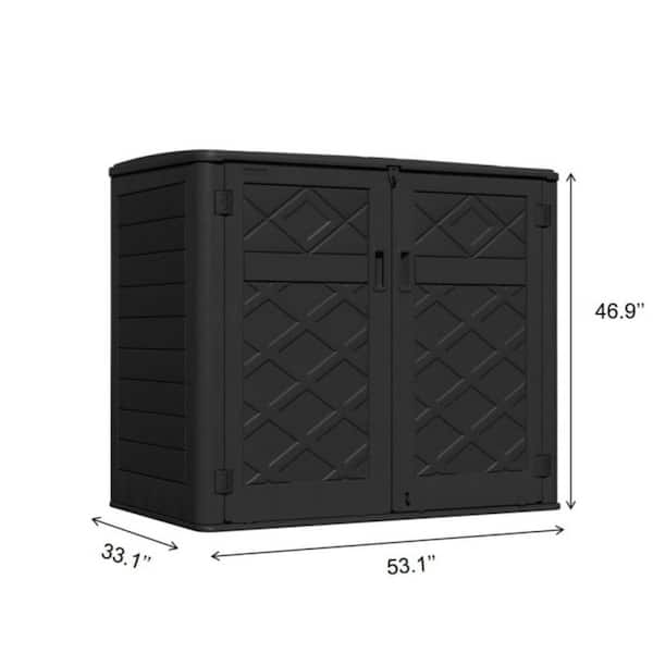 LOD PRODUCTS × 1SLOW PRODUCTS SO-DECK BK Decksplore Outdoor Storage Shed 358 Gal. 53.15 in. x 33.07 in. x