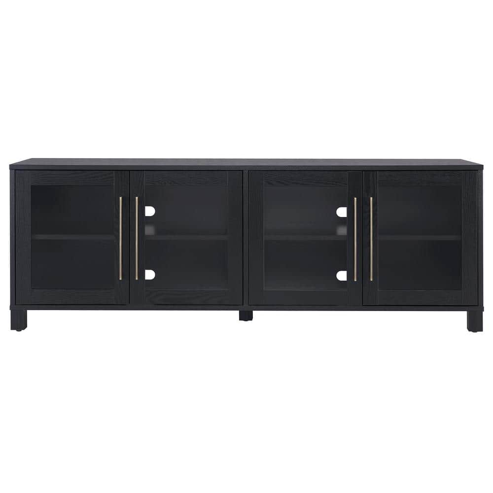 Meyer&Cross Quincy 68 in. Black Grain TV Stand Fits TV's up to 75 in ...