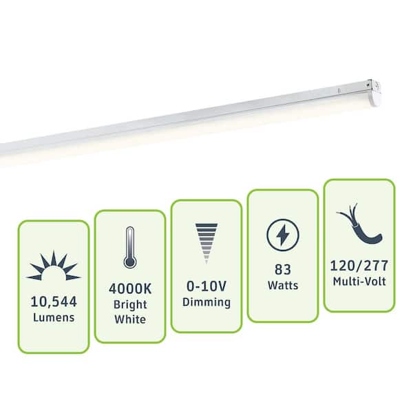 70-Watt 8 ft. White Integrated LED MV 7400 Lumen Surface Mount Strip Light 70-Watt 8 ft. White Integrated LED MV 7400 Lumen Surface Mount Strip Light