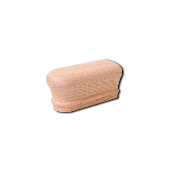 HOUSE OF FORGINGS 7009 Red Oak Returned End - 6010 Wood Staircase Handrail Fitting for Stair Remodel