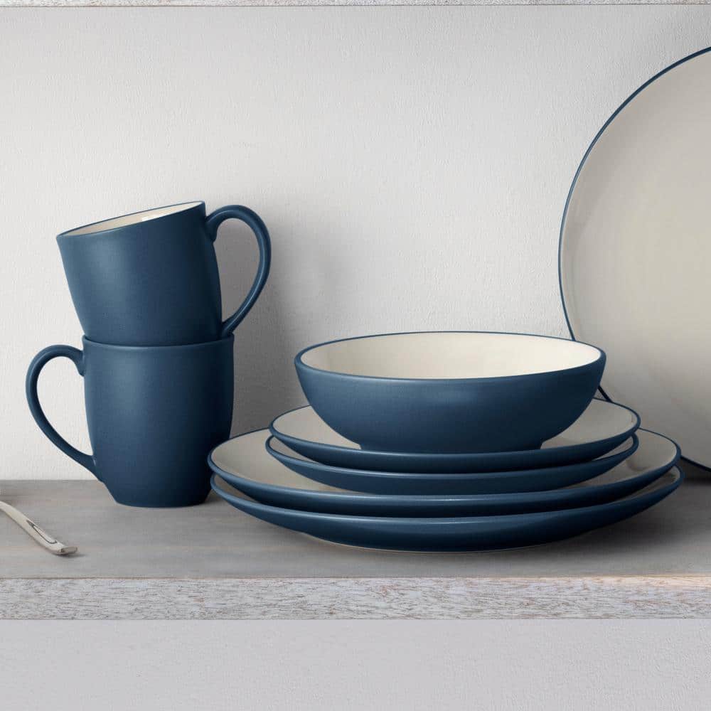 Blue Ceramic 12 oz. Microwave Safe Mug Set