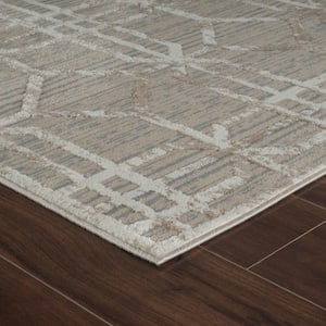 Nomad Beige Brown 5 ft. x 8 ft. Modern Abstract Indoor Area Rug