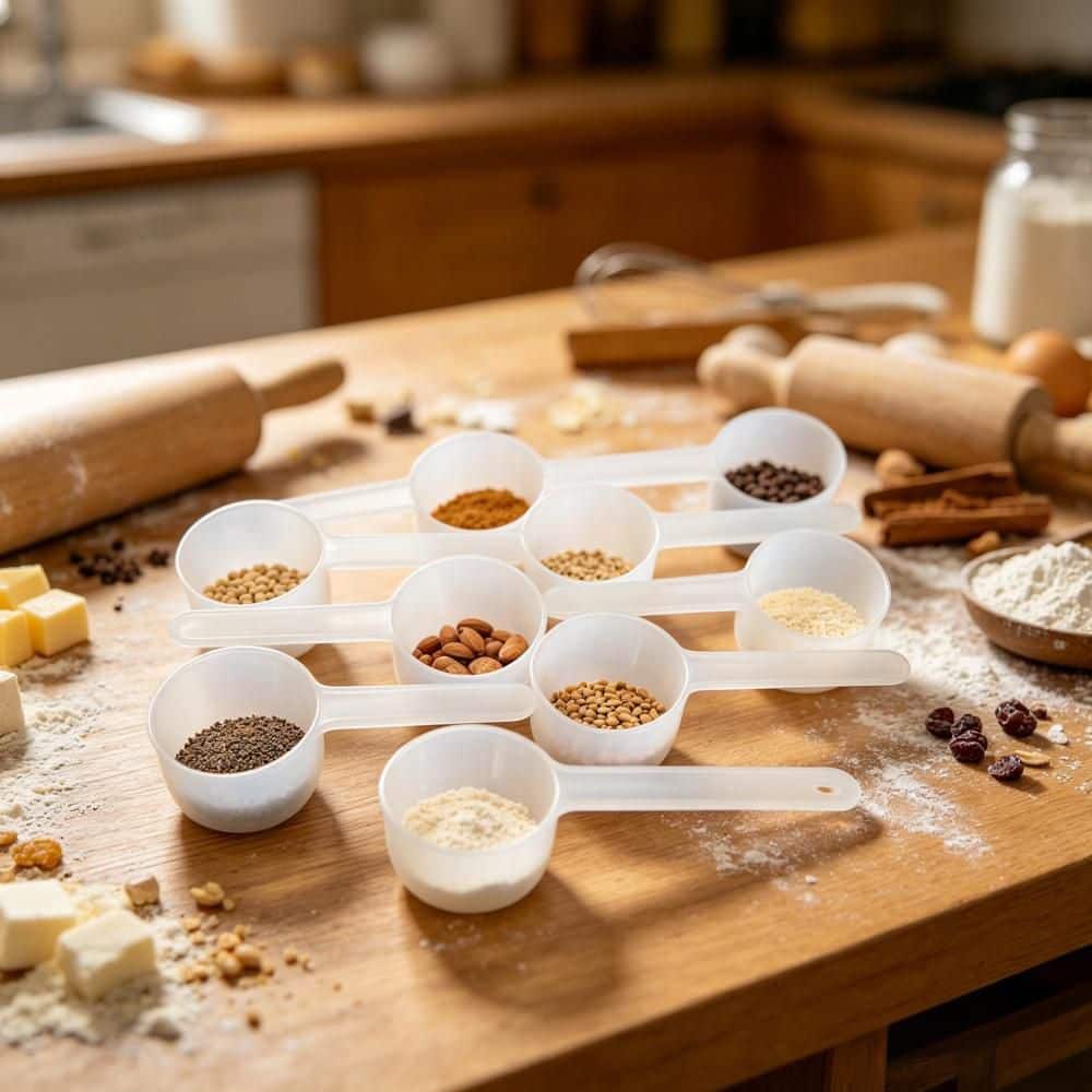 Esepony 1/3 Cup Plastic Measuring Spoon for Coffee, Protein Powder, Pet  Food, Spices, Grains, and Dry Goods, White (25-Pack) YZ580292 - The Home  Depot