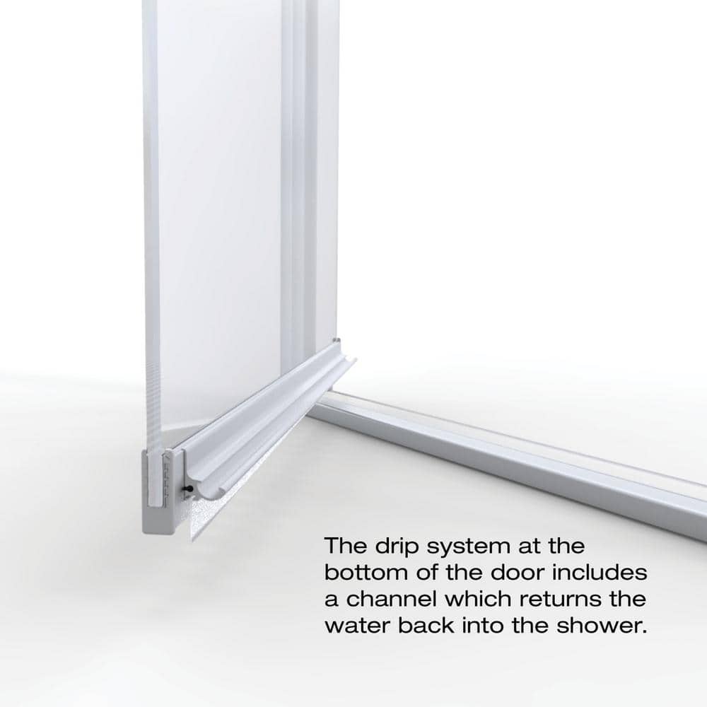 Armon 28" x 66" Brushed Nickel Semi-Frameless Pivot Shower Door