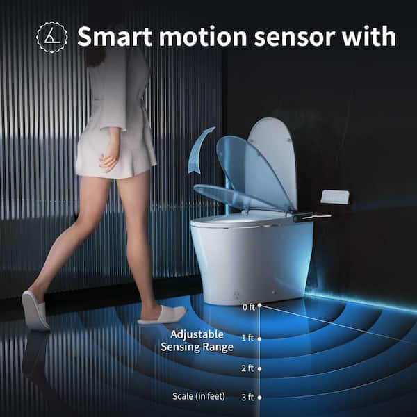 DEERVALLEY Tankless Elongated ADA Bidet Toilet 1.28 GPF in White