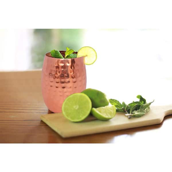 16 oz. Double Wall Hammered Copper Tumbler (4-Pack)