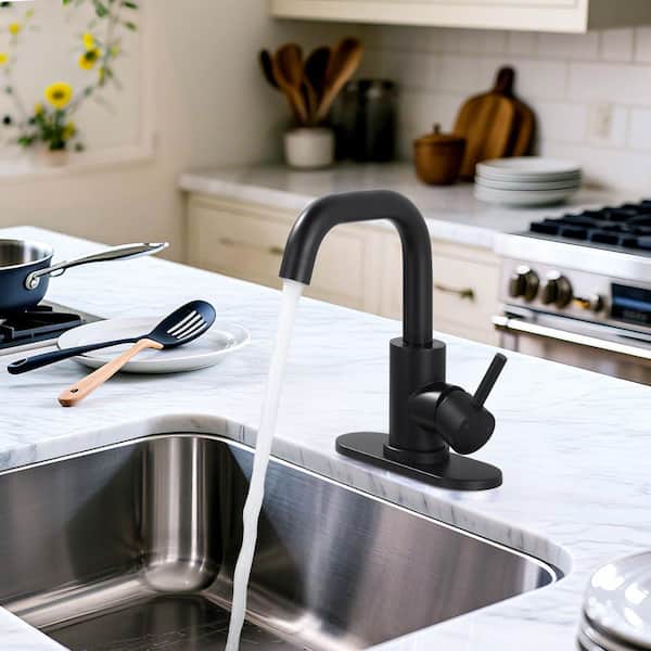 Single Handle Bar Faucet-360° Swivel for Prep Sink or Wet Bar in Matte Black
