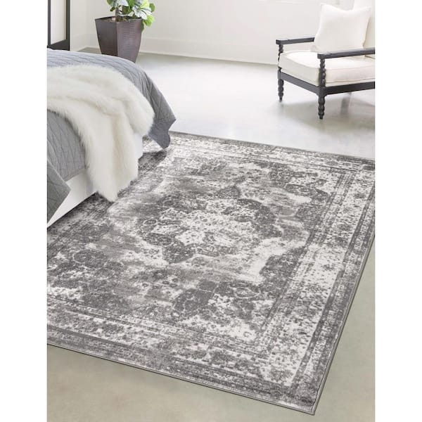 Sofia Salle Garnier Gray 7 ft. x 10 ft. Area Rug