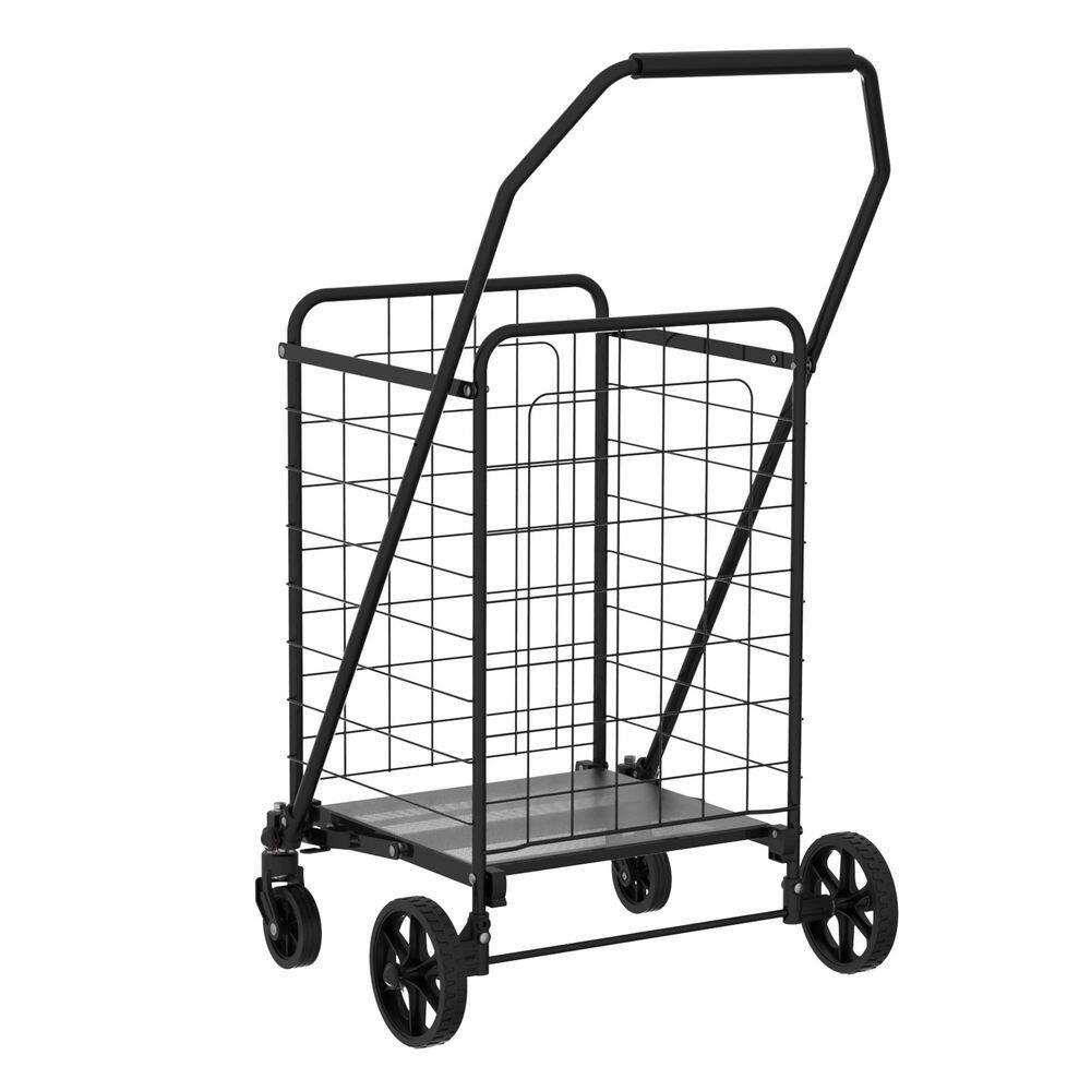 19.5 in. Tool Cart, Extra Large Foldable Shopping Tool Cart with Dual Basket, Liner, Shelf, 360° Rolling Swivel Wheels price history on PriceWatchPro