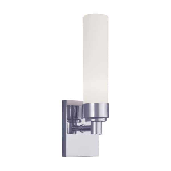 NORWELL Alex 1-Light Chrome with Matte Opal Glass Wall Sconce