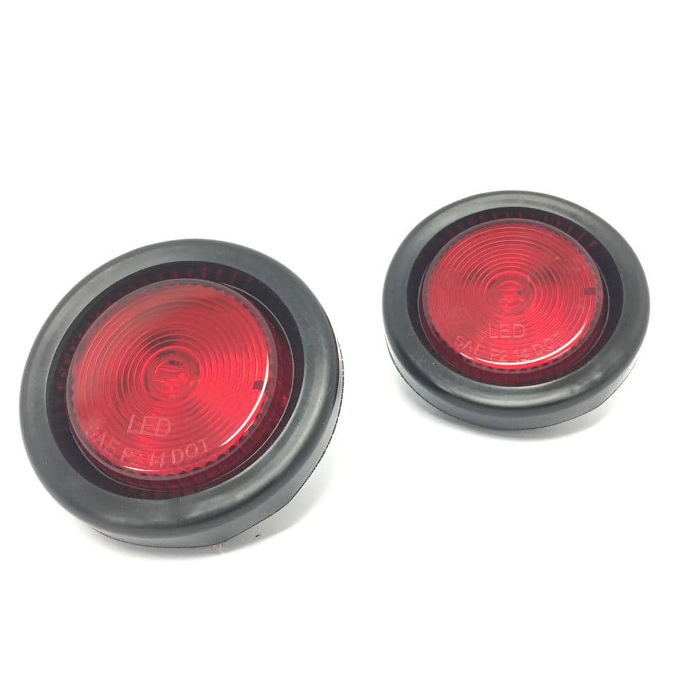 MaxxHaul 2 in. LED Round Clearance Side Marker Light Red with