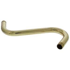 S-Shaped Shower Arm with 8 in. Rise in Polished Brass PVD