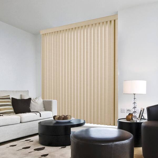 Hampton Bay Textured Khaki Cordless Textured Vertical Louvers (9 Pack) -3.5 in. W x 72.5 in. L (Actual Size 3.5 in. W x 71 in. L )