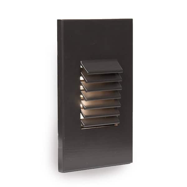 WAC LIMITED 4-Watt Vertical Louvered 1-Light Line Voltage Bronze LED Stair Light or Wall Light, 3000K