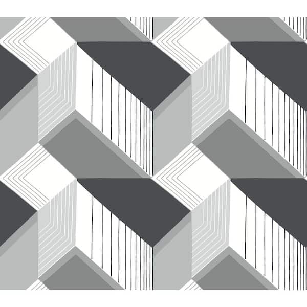 Modern 3D Geometric Grid Wallcovering Decorative Wallpaper Rolls
