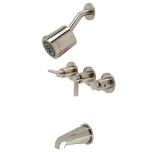 NuvoFusion 3-Handle 2-Spray Tub and Shower Faucet in Brushed Nickel (Valve Included)