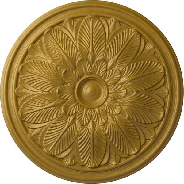 Ekena Millwork 22-5/8 in. x 1-3/4 in. Bordeaux Urethane Ceiling Medallion (Fits Canopies upto 3-1/4 in.), Pharaohs Gold