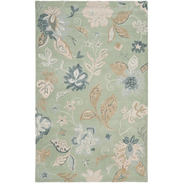 SAFAVIEH Jardin Light Green/Multi 4 ft. x 6 ft. Floral Area Rug
