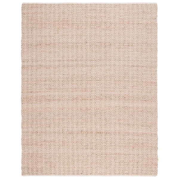 SAFAVIEH Natural Fiber Beige 9 ft. x 12 ft. Diamond Border Area Rug