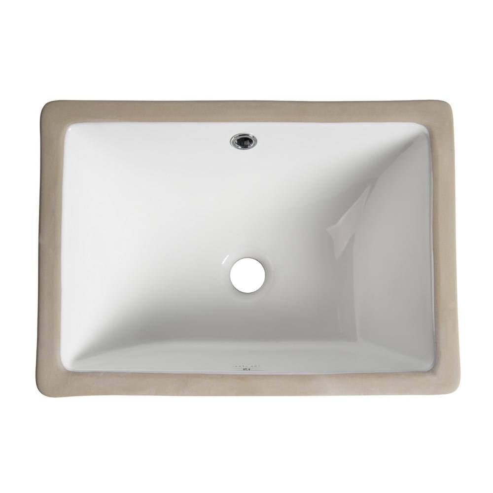 Los Flexi 18 in. Rectangular Undermount Bathroom Sink, Compact Vanity