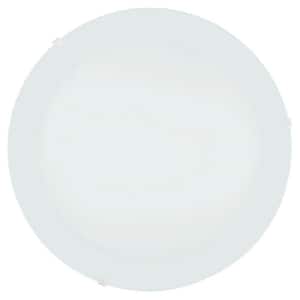 Albedo LED 11.42 in. W x 3.39 in. H White Integrated LED Flush Mount Ceiling Light with White Acrylic Shade