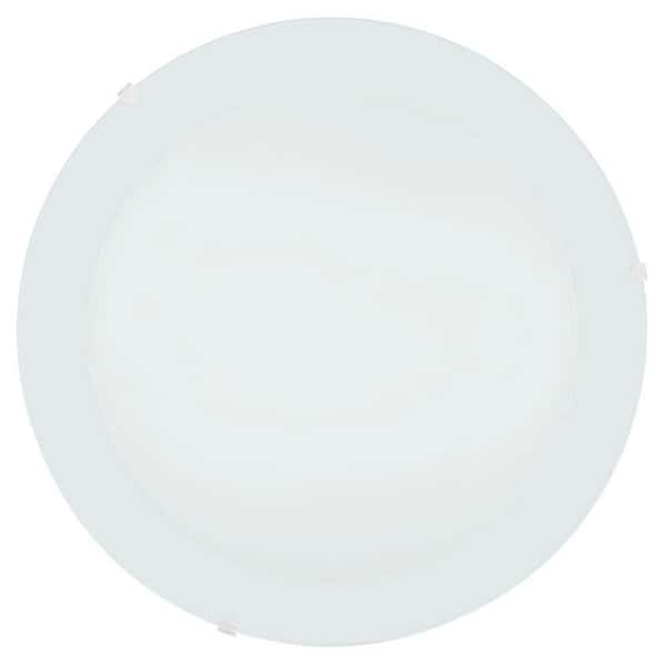 Eglo Albedo LED 11.42 in. W x 3.39 in. H White Integrated LED Flush Mount Ceiling Light with White Acrylic Shade