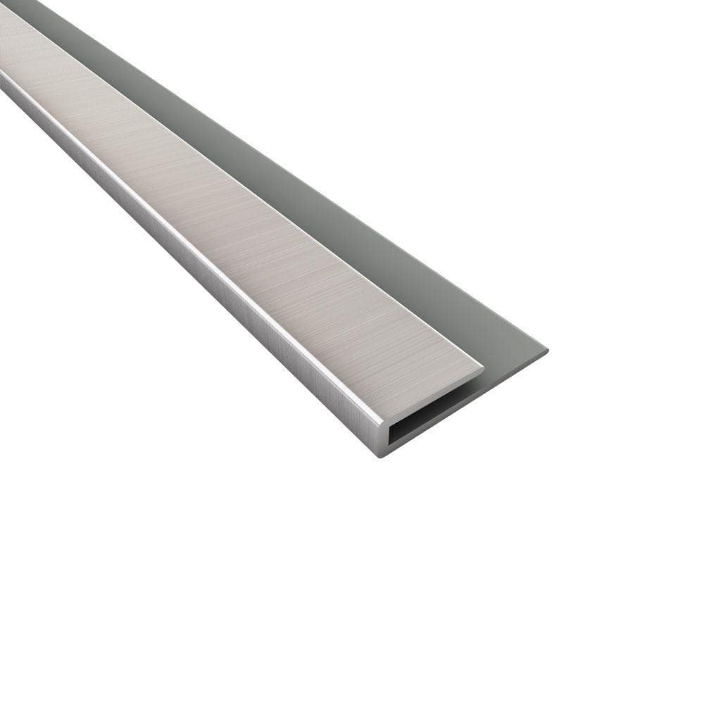 Brushed Aluminum 18" Vinyl Wall Tile J-Trim