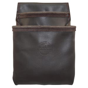 2-Pocket Oil Tanned Leather Nail and Tool Pouch