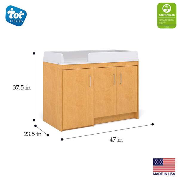 Infant Changing Table, Molded Top - Maple/Maple