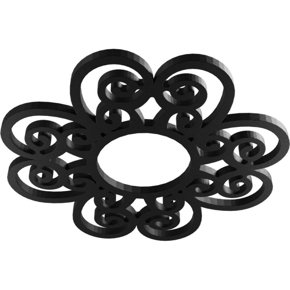 28" Black PVC Pierced Ceiling Medallion with Elegant Filigree Design