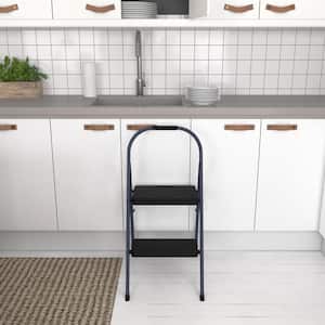 2-Step Big Step Steel and Resin Step Stool (ANSI Type 2, 225 lbs. Weight Capacity in Navy)