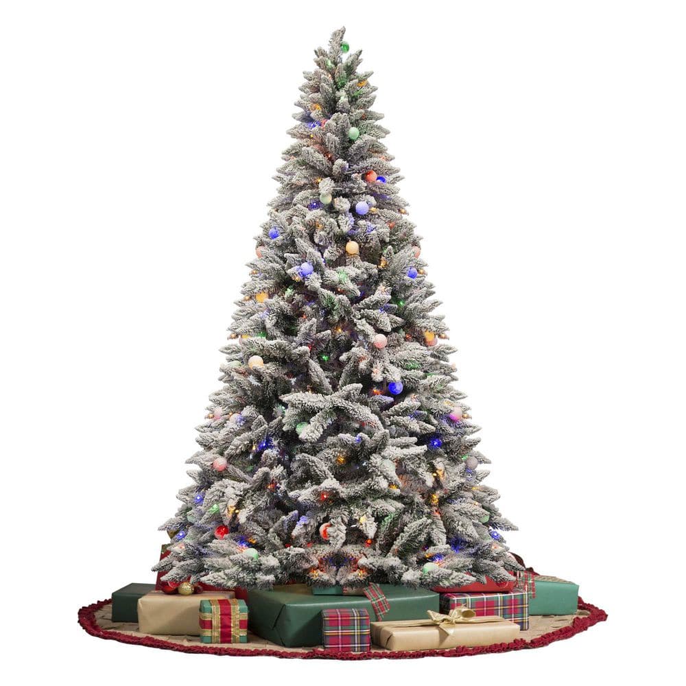 6 ft Pre-Lit Snow Flocked Artificial Christmas Tree with 300 Lights and 587 Branch Tips price history on PriceWatchPro