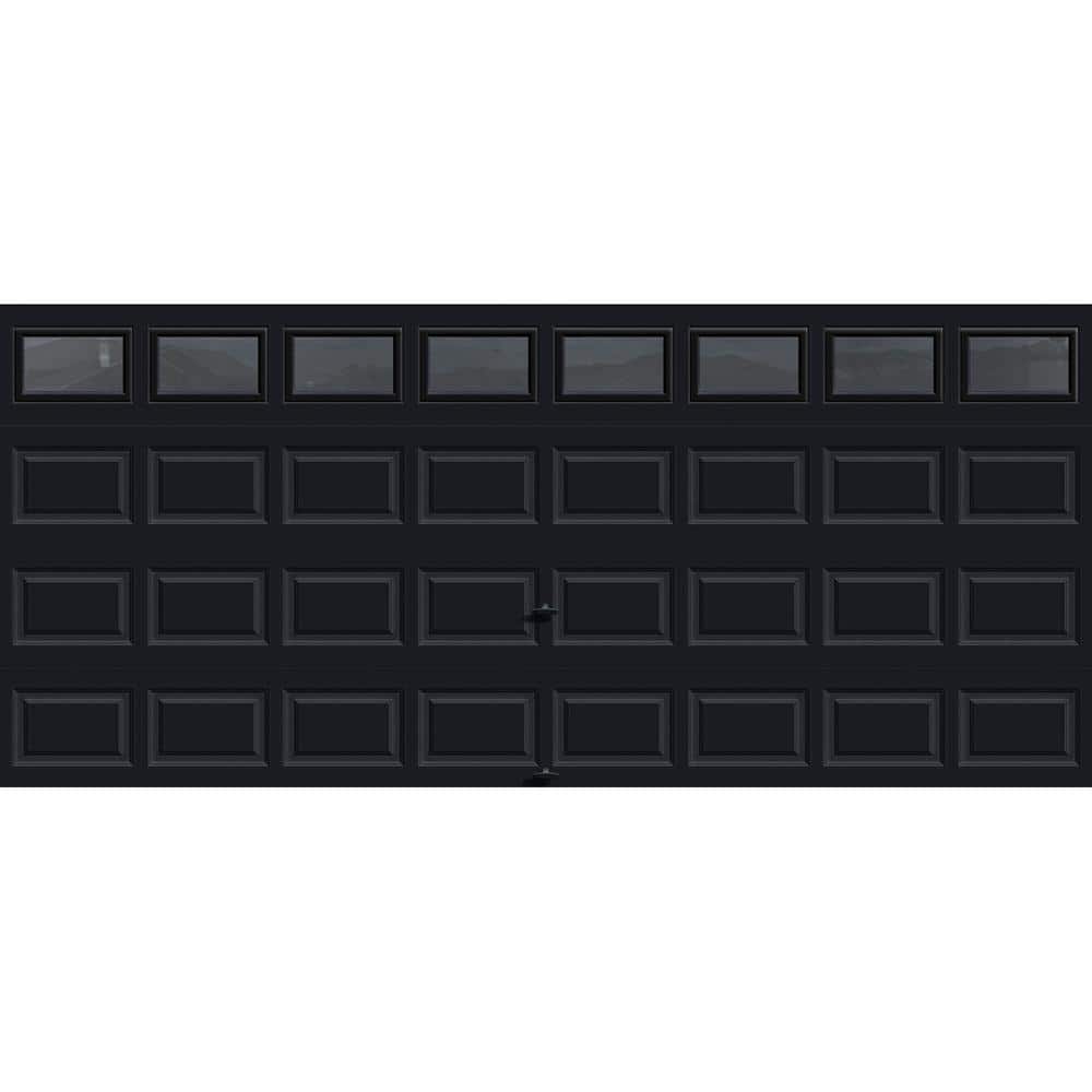 Classic Steel Short Panel 16ft x 7ft Insulated 18.4 R-Value Black Garage Door with windows price history on PriceWatchPro